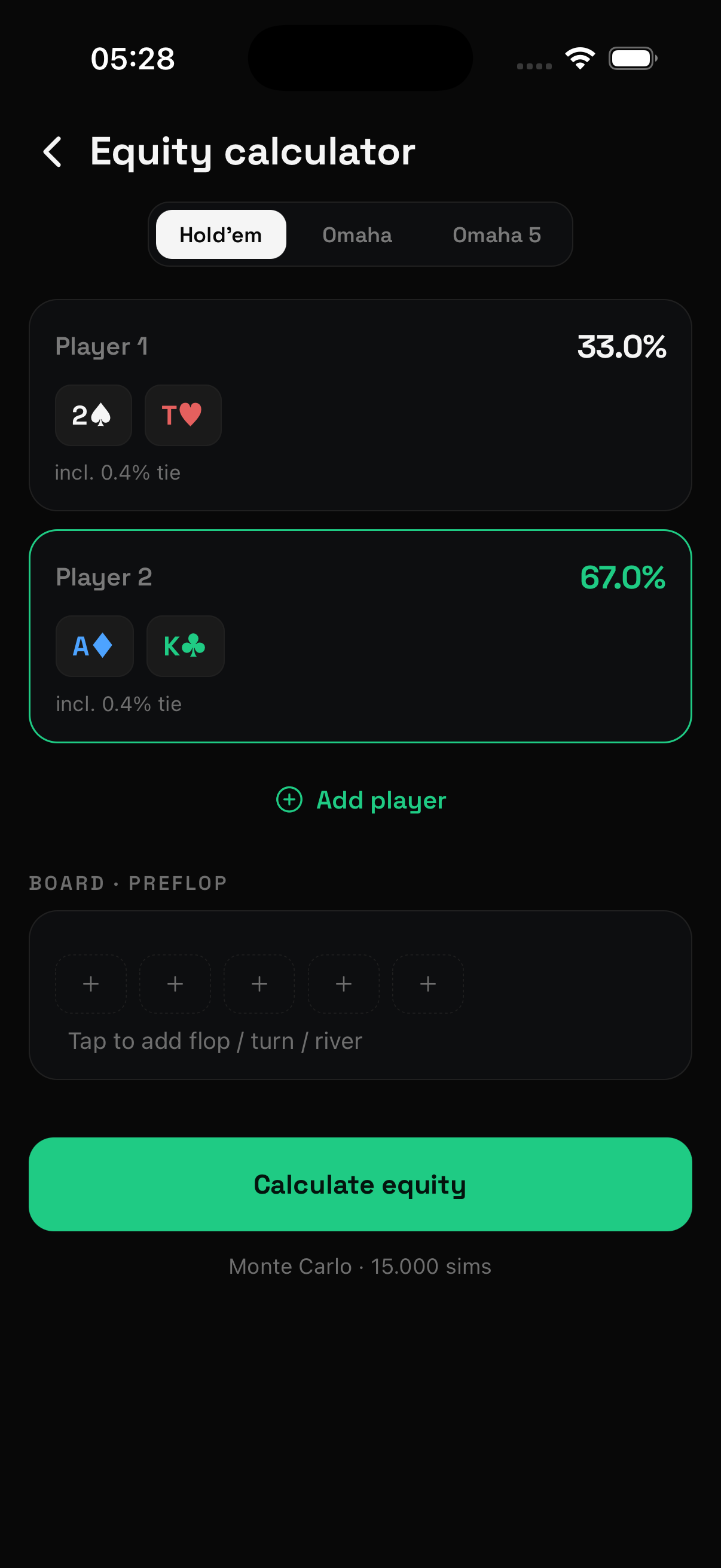 Equity calculator